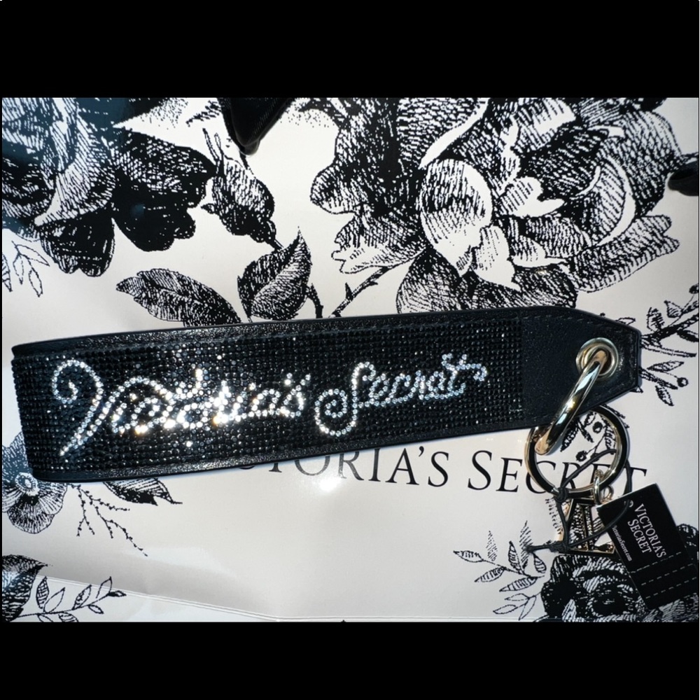 Victorias Secret Wristlet Keychain Rare Rhinestones